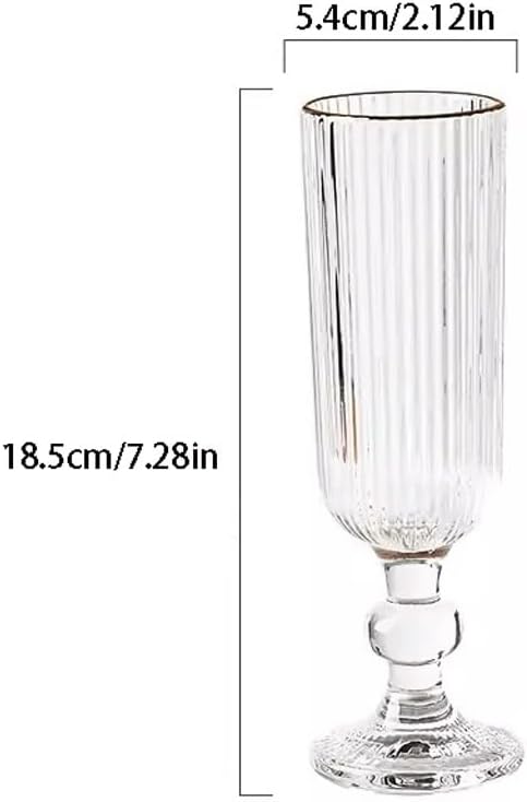 Lining Long Wine Glass Set | 150ml Crystal Clear Stem Glasses | Elegant Glassware for Red Wine | White Wine | Dinner Table | Party | Home Bar | Gift Set