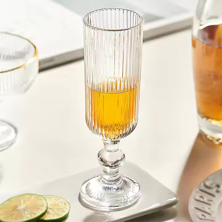 Lining Long Wine Glass Set | 150ml Crystal Clear Stem Glasses | Elegant Glassware for Red Wine | White Wine | Dinner Table | Party | Home Bar | Gift Set
